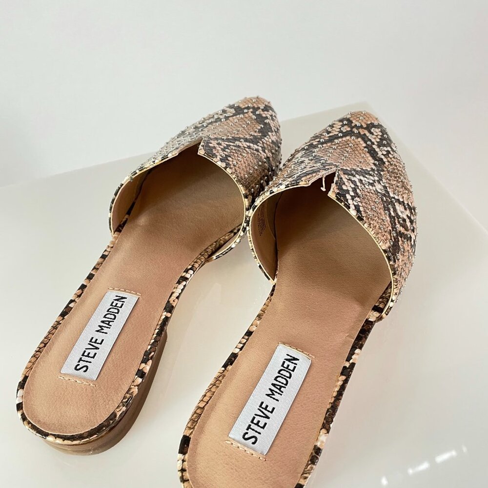 Steve Madden ‘Ally’ Snakeskin Embossed Slides Mul… - image 6